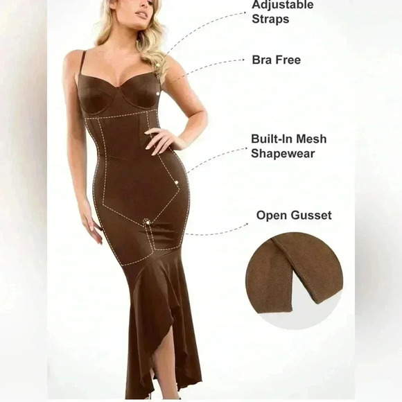 POPILUSH Built-in Shapewear Corset Style Maxi Dress - Picture 2 of 11